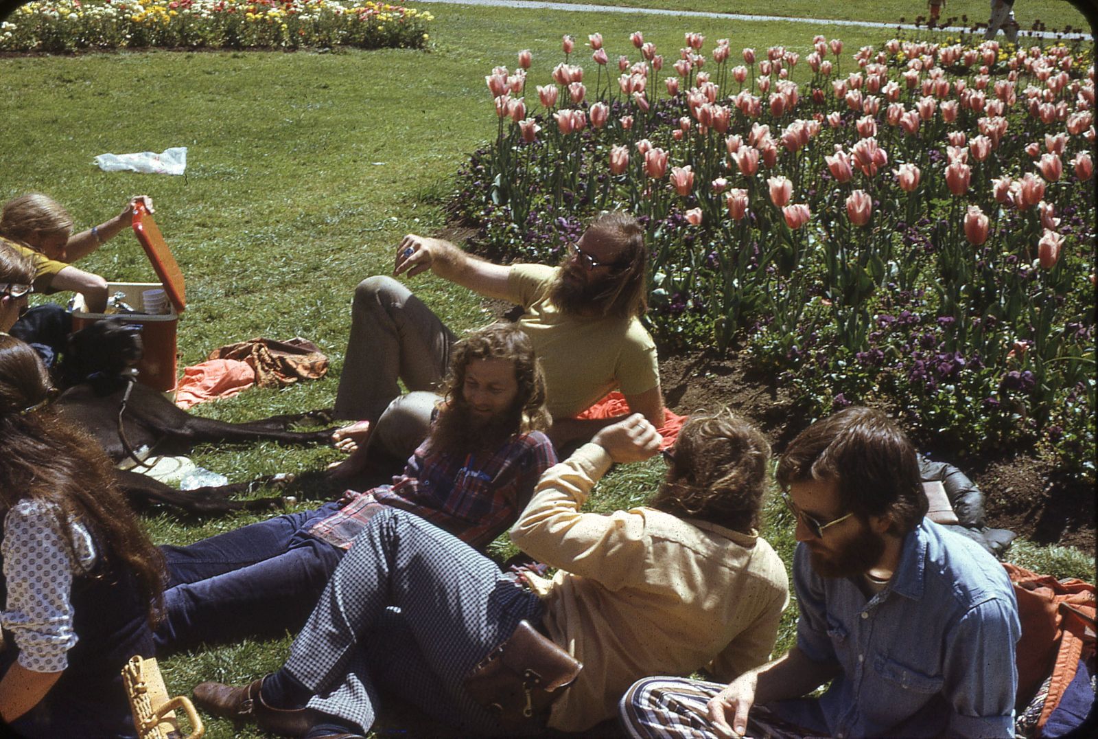 Jim Gray with former colleagues of the CAL Timesharing project at U.C. Berkeley, April 1974