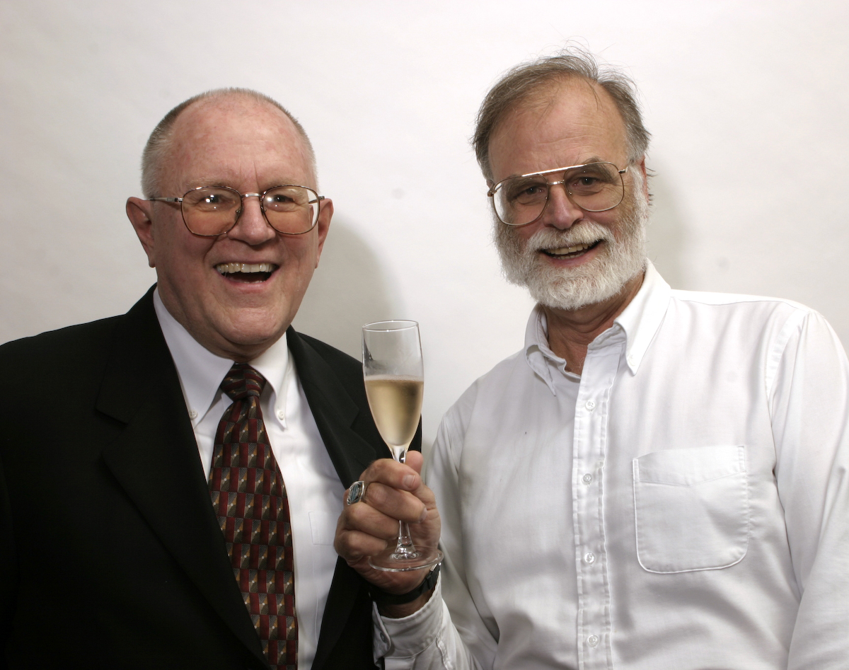 Jim Gray toasts Gordon Bell at Gordon's 70th birthday, August 2004