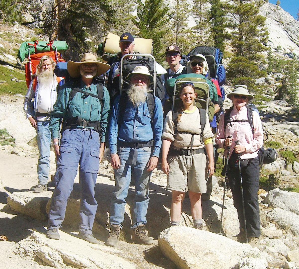 Jim Gray with former colleagues of the CAL Timesharing project at U.C. Berkeley, summer 2006; back row l-to-r: Vance Vaughan, Karl Malbrain, Dave Redell, Barbara Morgan; front row l-to-r: Jim Gray, Bruce Lindsay, Susan Mathews, Donna Carnes